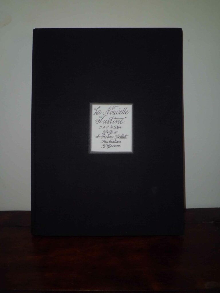 Couverture du livre érotique Justine de Sade par Gilbert Garnon, aux éditions borderie