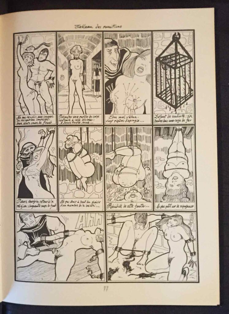 Dessin de tortures BDSM de Sade par Gilbert Garnon