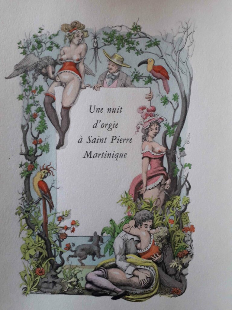 Illustration érotique de Michel Siméon pour le livre Nuit d'orgies à Saint-Pierre Martinique