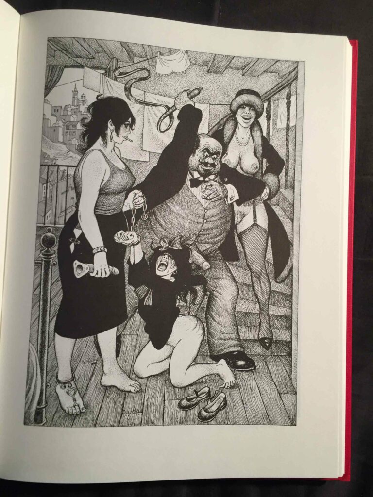 Dessin érotique de Georges Pichard pour Les Trois filles de leur mère