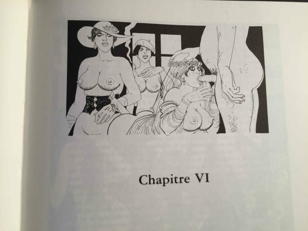 Dessin érotique de Georges Pichard pour Les Trois filles de leur mère, aux éditions Jean Antoine