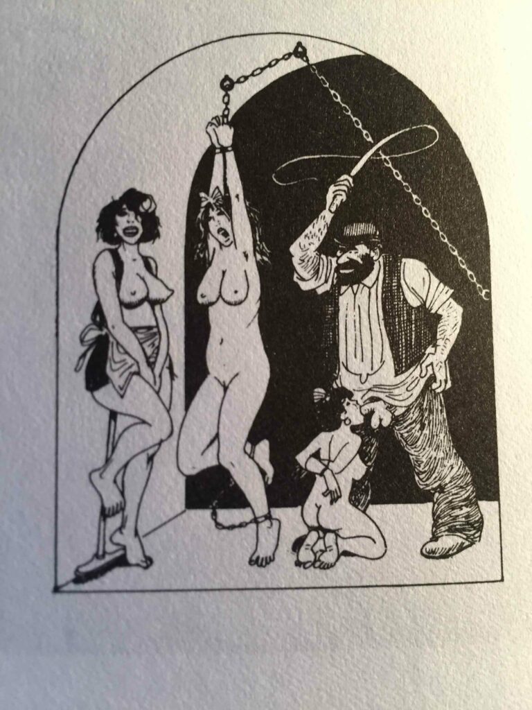 Dessin érotique SM de Georges Pichard pour Les Trois filles de leur mère, aux éditions Jean Antoine