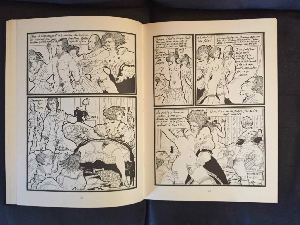 BD érotique Justine de Sade par Garnon, éditions Borderie